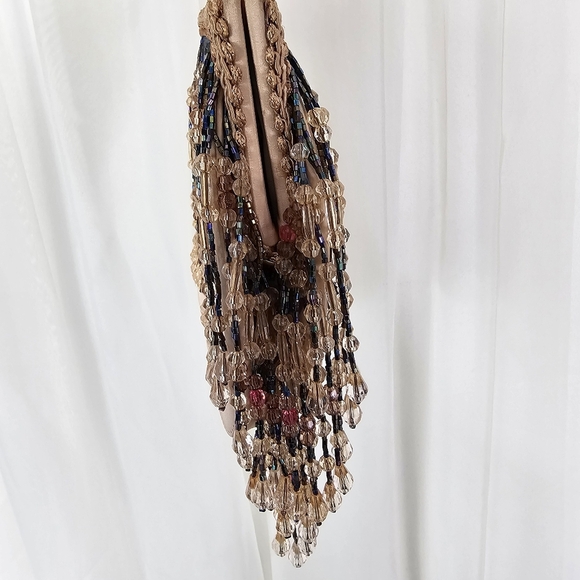 Vintage Nieman Marcus Upcycled By Swellegant Elegant Beaded Fringe Handbag - Picture 6 of 12